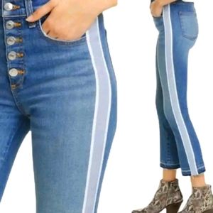 Veronica Beard Jeans Carolyn Baby Boot High Rise Size 25 0 Tuxedo Stripe Denim